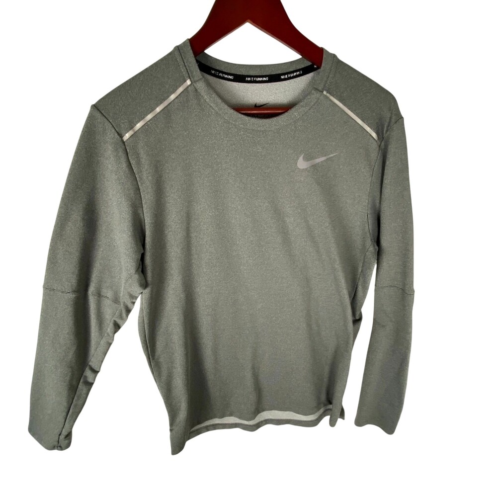 Nike Sweatshirt Mens Small Gray Reflective Element Crew 3.0 Long Sleeve Dri-Fit